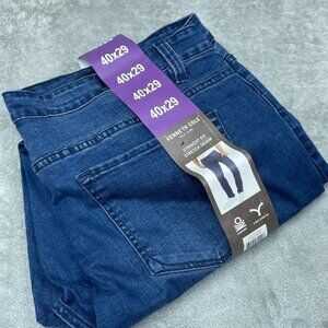 Kenneth Cole Mens Straight Fit Stretch Denim Jeans 40x29 Blue a0140